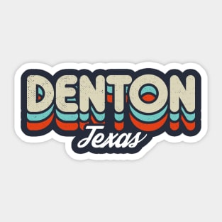 Retro Denton Texas Sticker